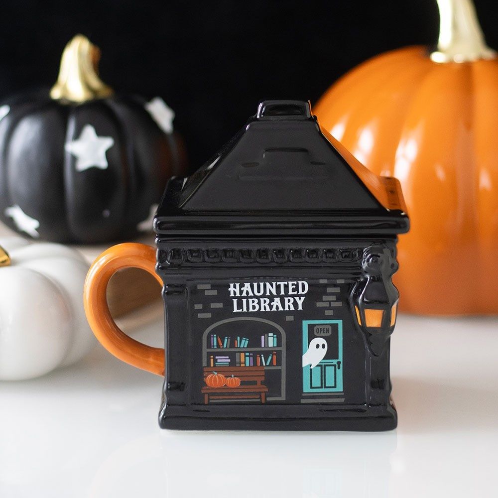 Something Different - Haunted Library Lidded Mug - Multicolours